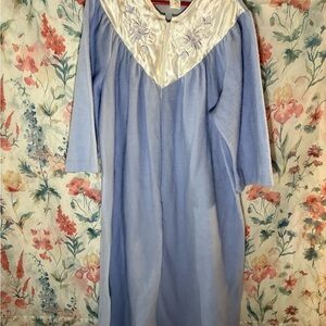 Vintage Blue and Cream Pajama Gown